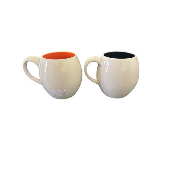 Rae Dunn Halloween "Deady" & "Mummy" Black & Orange Mugs 2 Pack - Picture 3 of 3